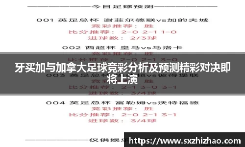 牙买加与加拿大足球竞彩分析及预测精彩对决即将上演